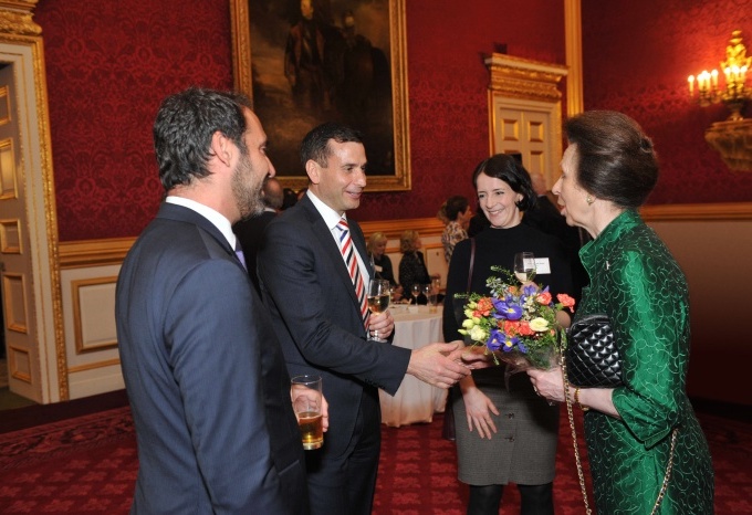 Graham Wilding and Grant Peires from CLC World Charity Holidays meet Carers Trust president, HRH the Princess Royal
